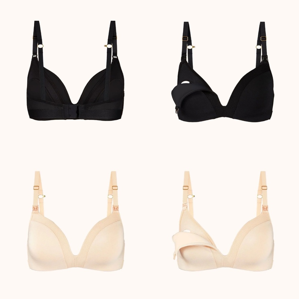 Black and Cream Lively Nursing Bra Bundle of two bras 36D